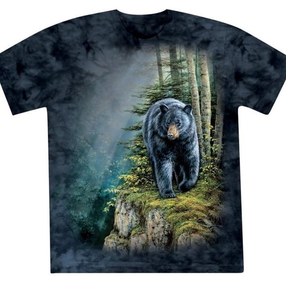 The Mountain Bears Rocky Outcrop Grizzly Black Bear Forest Cotton T-Shirt M-2X - Picture 1 of 3
